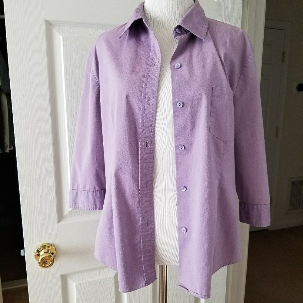 NY&CO City Stretch Button Up Top Size Large